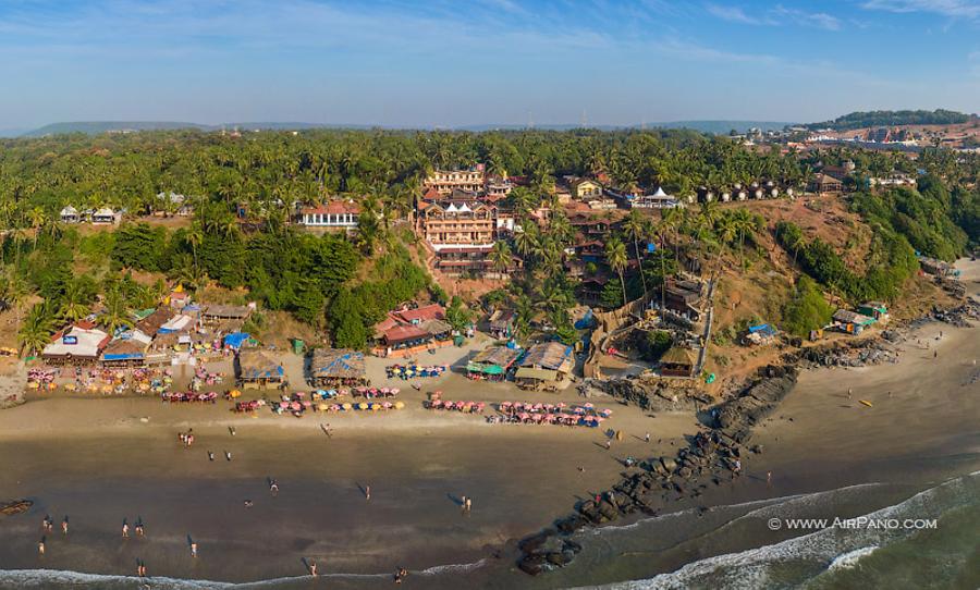 Vazran (Small Vagator) Beach. Northern Goa, India, © AirPano 