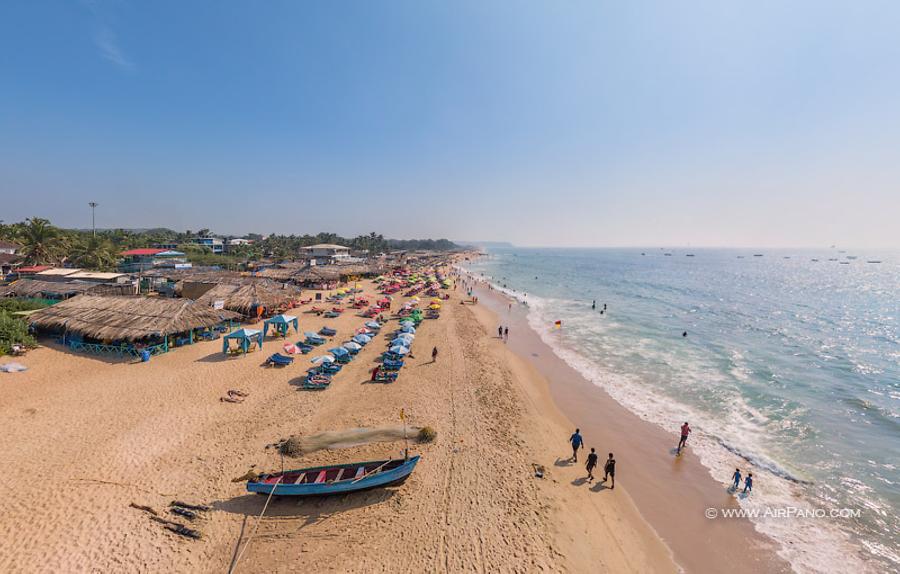Calangute Beach. Northern Goa, India, © AirPano 