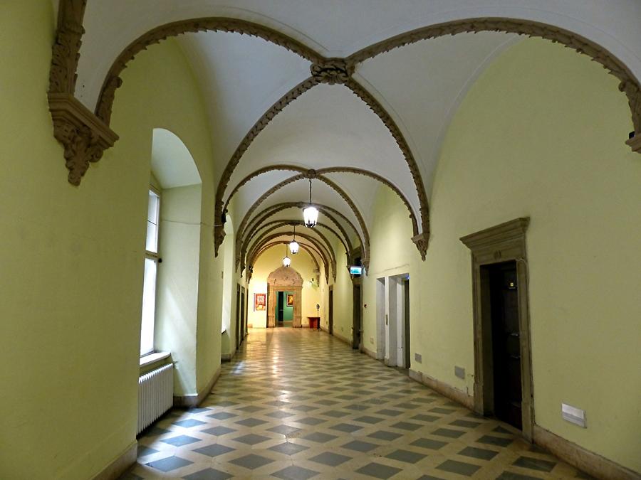 Castle Ksiaz - Hallway with Gothic diagonal ribs