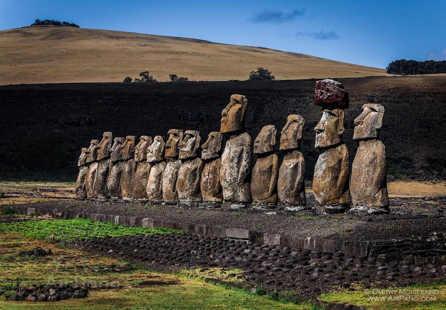 Moai Statues, Easter Island, Chile, © AirPano 