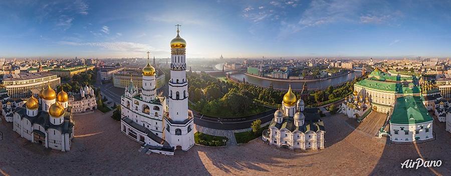 Cathedral Square. Moscow Kremlin, Russia. Orthodoxy, © AirPano 