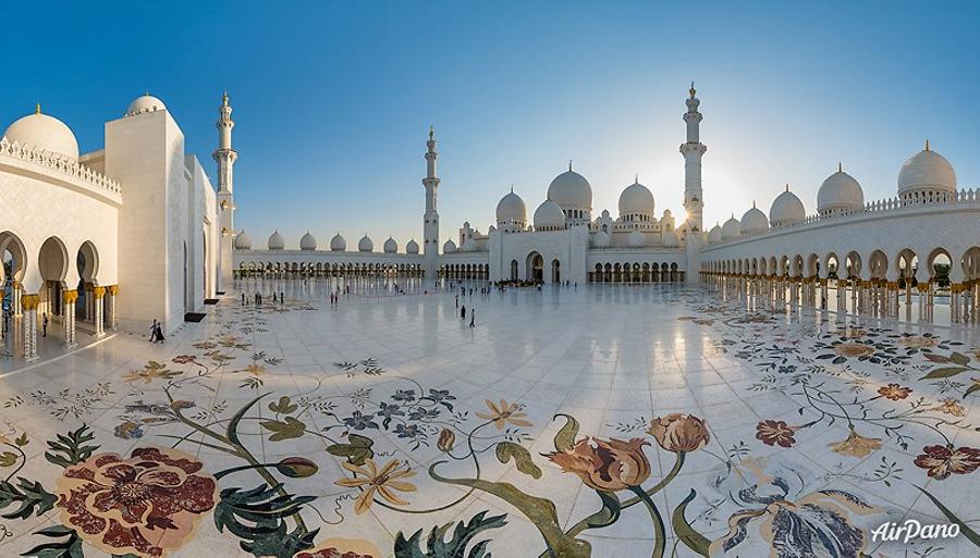 Sheikh Zayed Grand Mosque. Abu Dhabi, UAE. Islam, © AirPano 