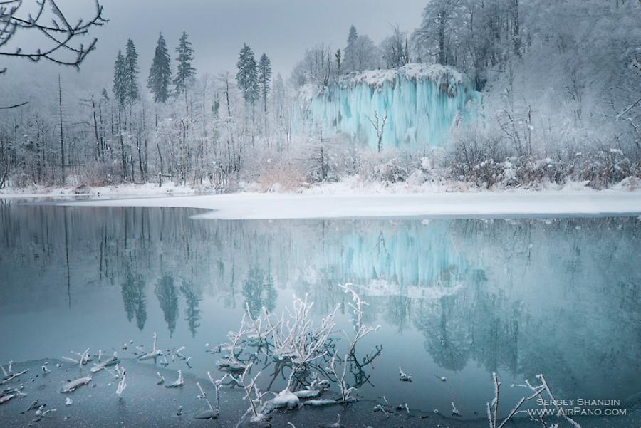 Plitvice Lakes National Park in Winter, Croatia, © AirPano 