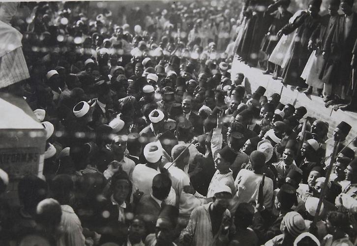 Zagazig, Ägypten: Empfang des ägyptischen Ministerpräsidenten Nahas Pasha in der unterägyptischen Stadt im Nildelta. 1930. Photographie