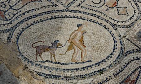 Mosaik, Herakles mit Hund
