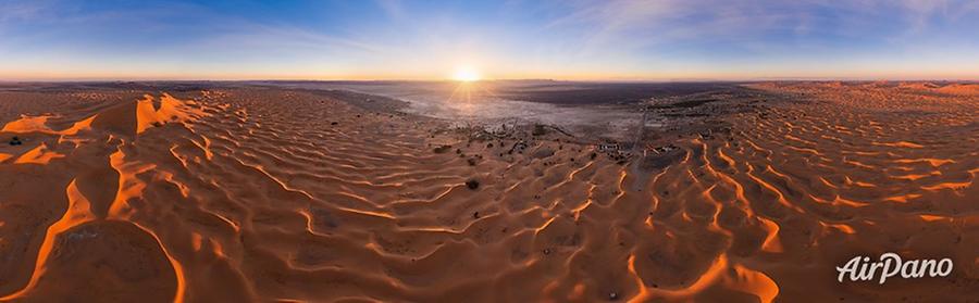 Erg Chebbi desert near Merzouga at sunset, © AirPano 