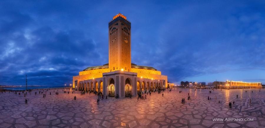 Hassan II Mosque at night