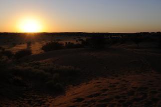 Sunrise in Kalahari Desert