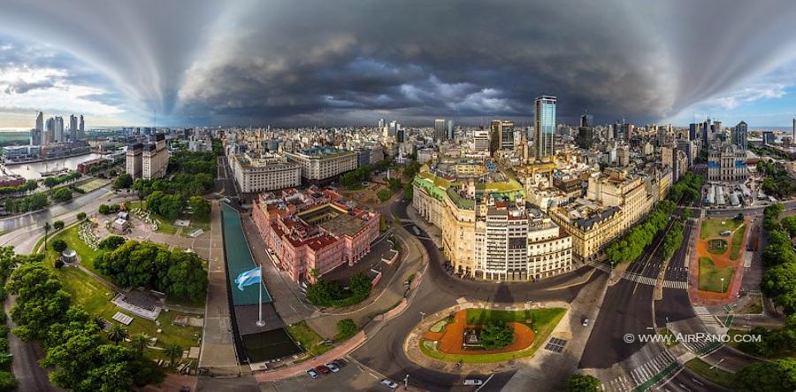Overcast above the city center, © AirPano 