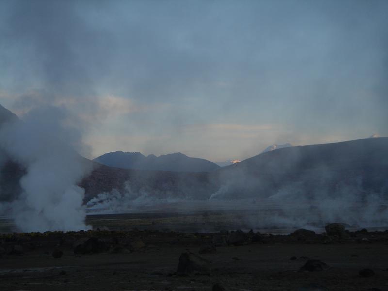 Geysers at daybreak