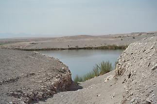 Small lake in the middle of the desert