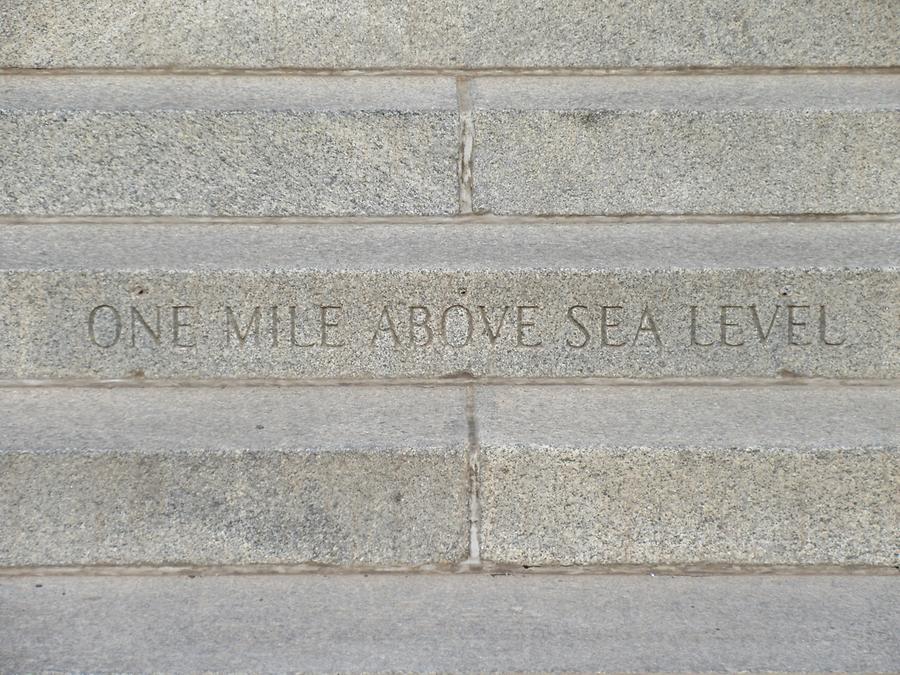 Denver - State Capitol - 'One Mile above Sea Level' Marker