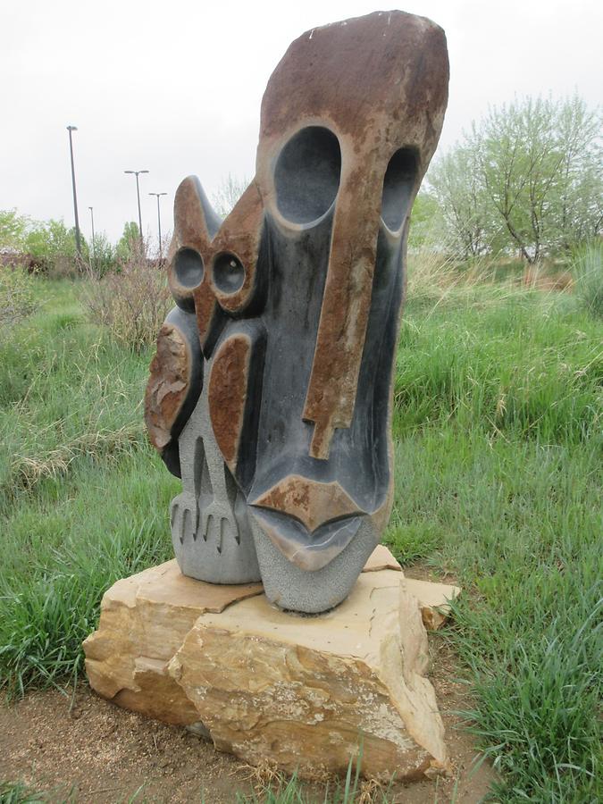 Loveland - Chapungu Sculpture Park - 'N'anga and His Owl' by Amos Supuni 2001
