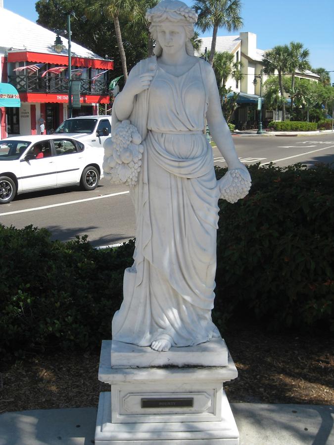 Sarasota Saint Armand&#39;s Circle Seven Virtues Statue Bounty