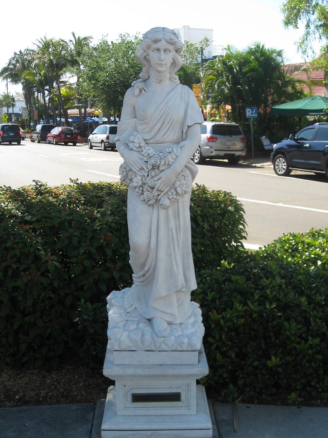 Sarasota Saint Armand&#39;s Circle Seven Virtues Statue Flora
