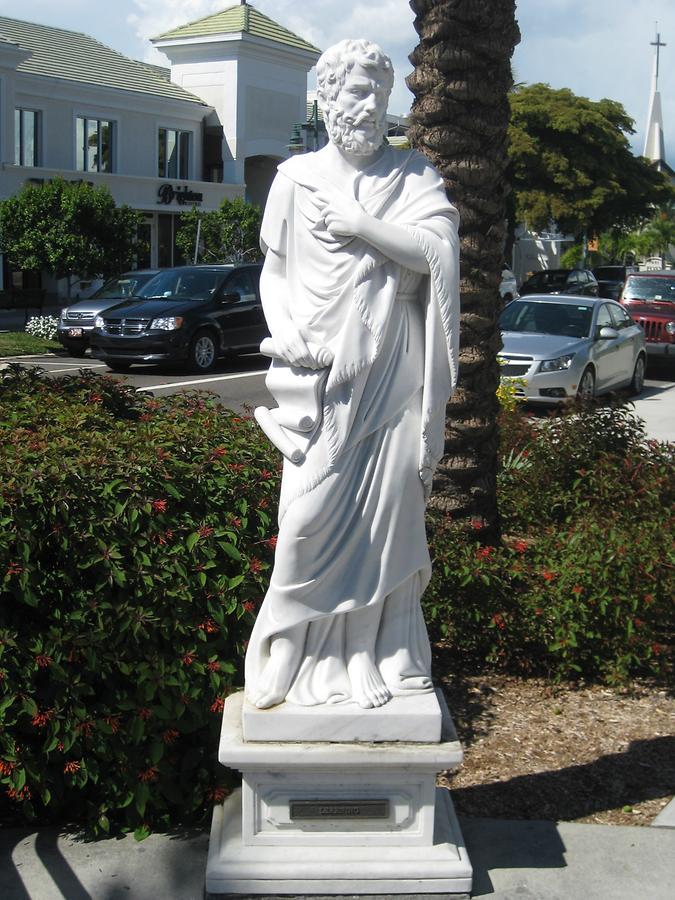 Sarasota Saint Armand&#39;s Circle Seven Virtues Statue Learning (Aristotle)