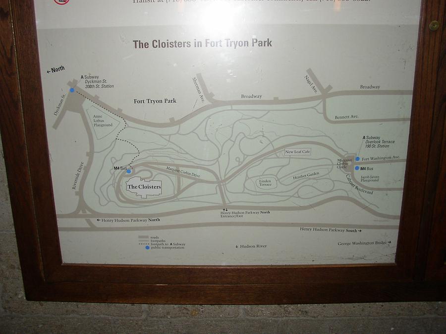 NYC Fort Tryon Park - Map
