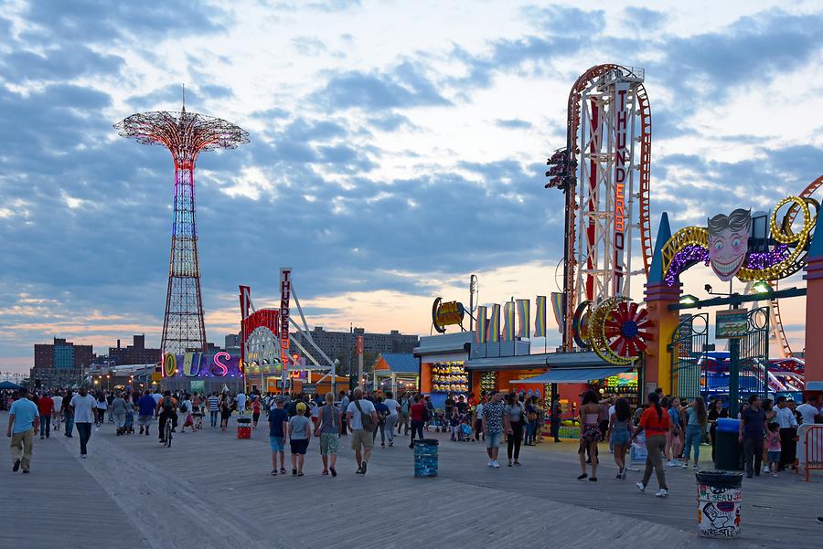 Coney Island - Theme Park at Sunset