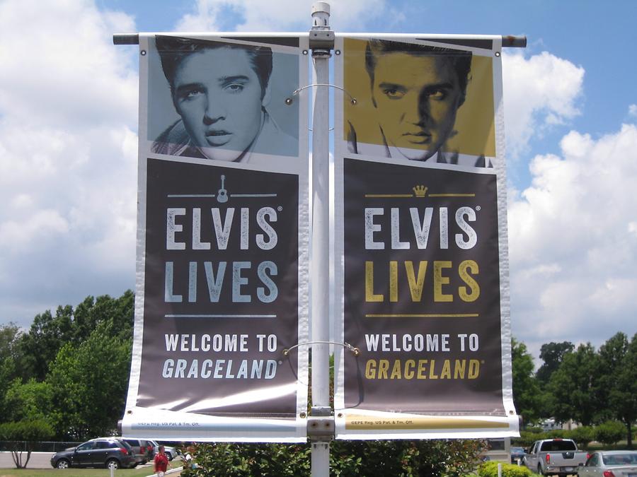 flags showing Elvis Presley