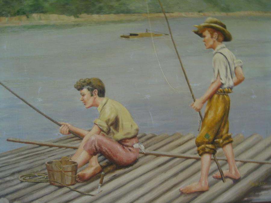 Memphis Mud Island Mississippi River Museum Tom Sawyer and Huckleberry Finn