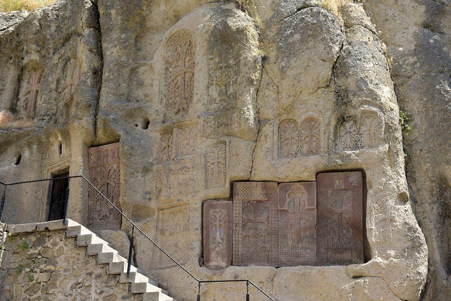 Geghard Monastery - Rock Cut Chapels; Khachkars
