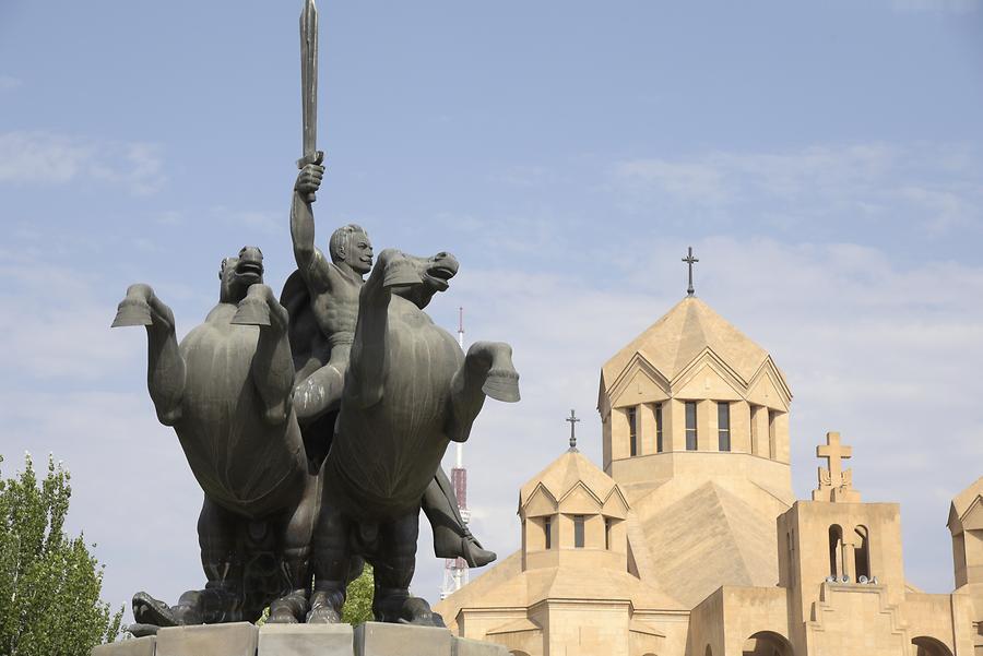 Saint Gregory the Illuminator Cathedral - Equestrian Statue of Andranik