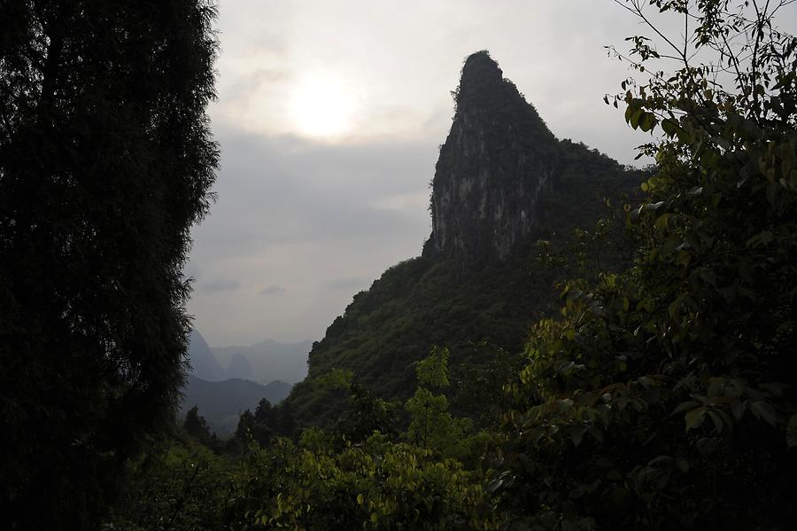 Yangshuo Moon Hill at Sunset