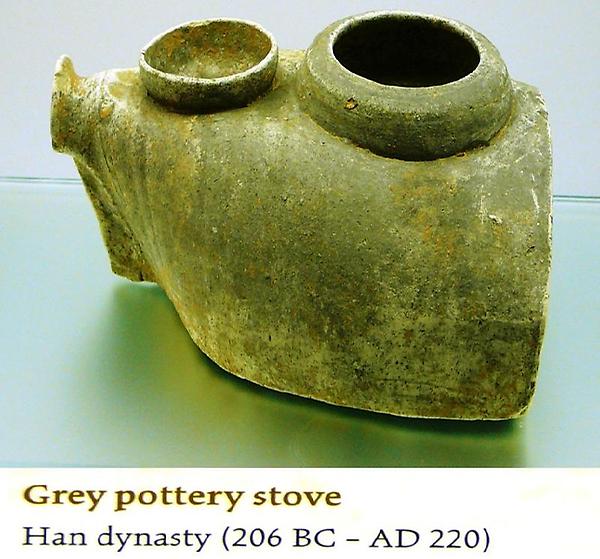 grey pottery stove
