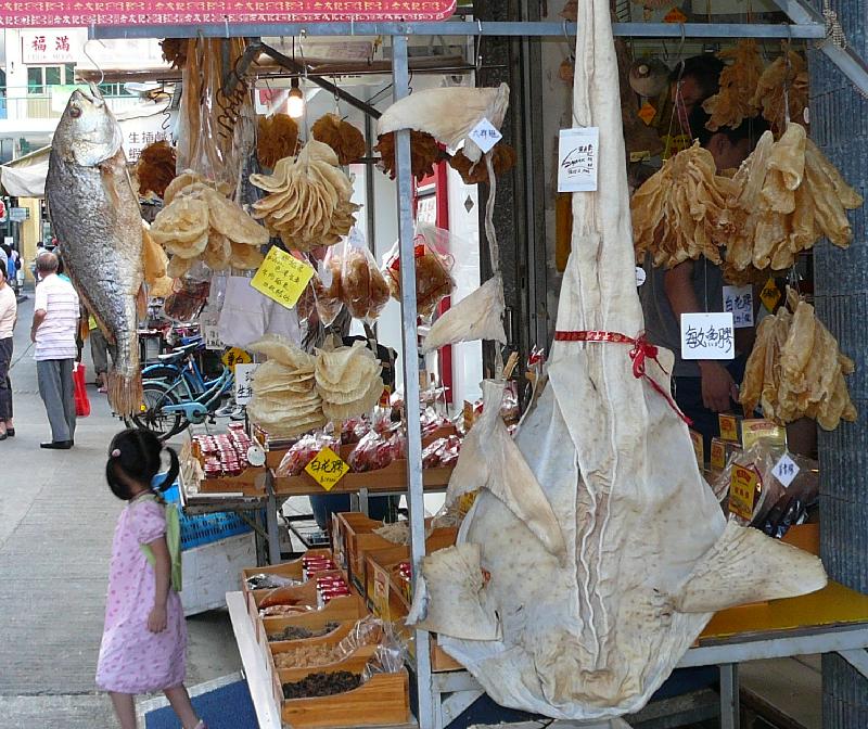 market stall with dried fish