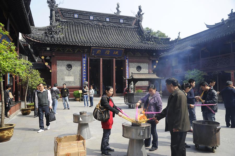 City God Temple - Burning Incense Sticks