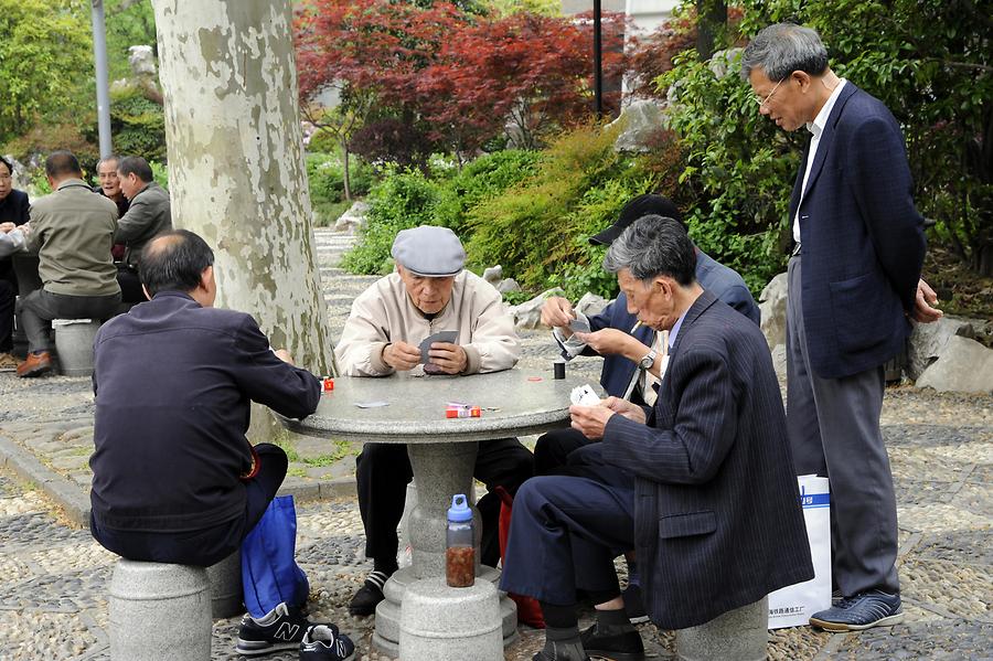 French Concession - Fuxing Park; Card Players