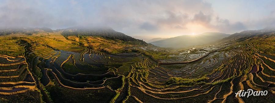 Rice Terraces, Yunnan province, China, © AirPano 