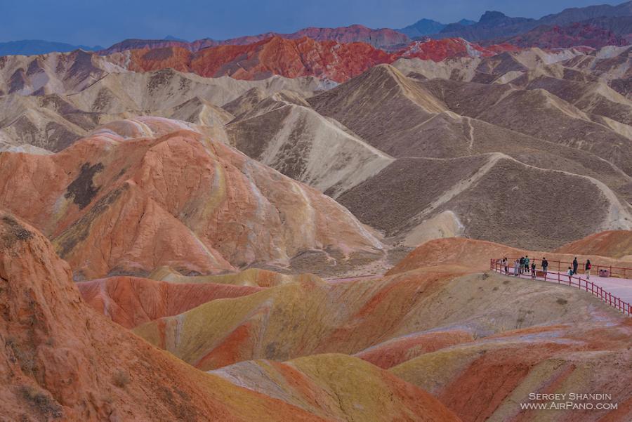 Colourful mountains of the Zhangye Danxia Geopark, China, © AirPano 