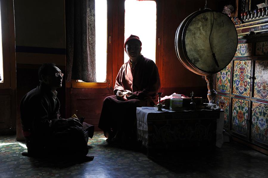 Matho Monastery - Monks