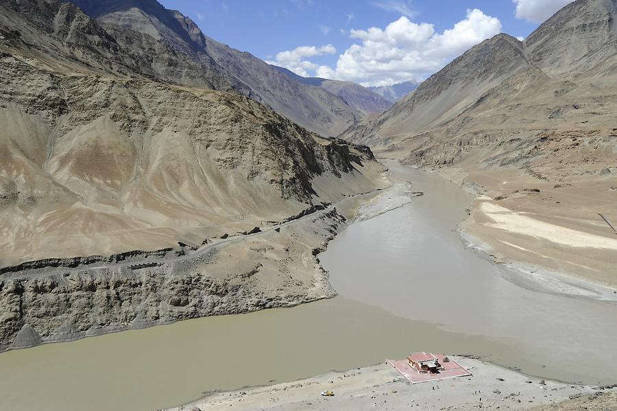 Confluence of Zanskar River and Indus