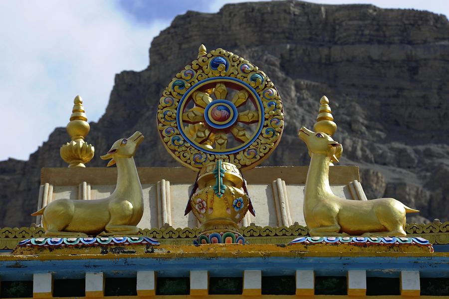 Kaza - Monastery; Wheel of Dharma