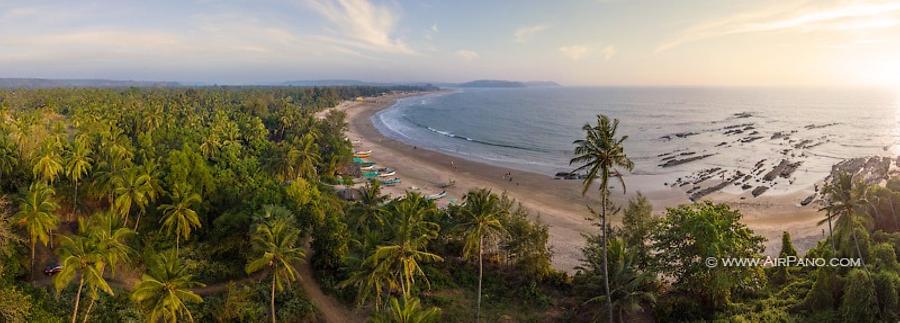 Morjim Beach. North Goa, India, © AirPano 