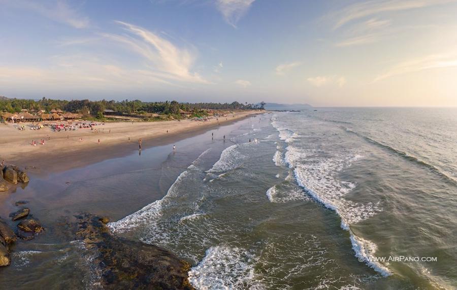 Ashwem Beach. North Goa, India, © AirPano 