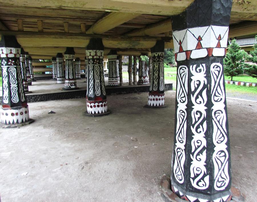 Marvellously Carved and Painted Column