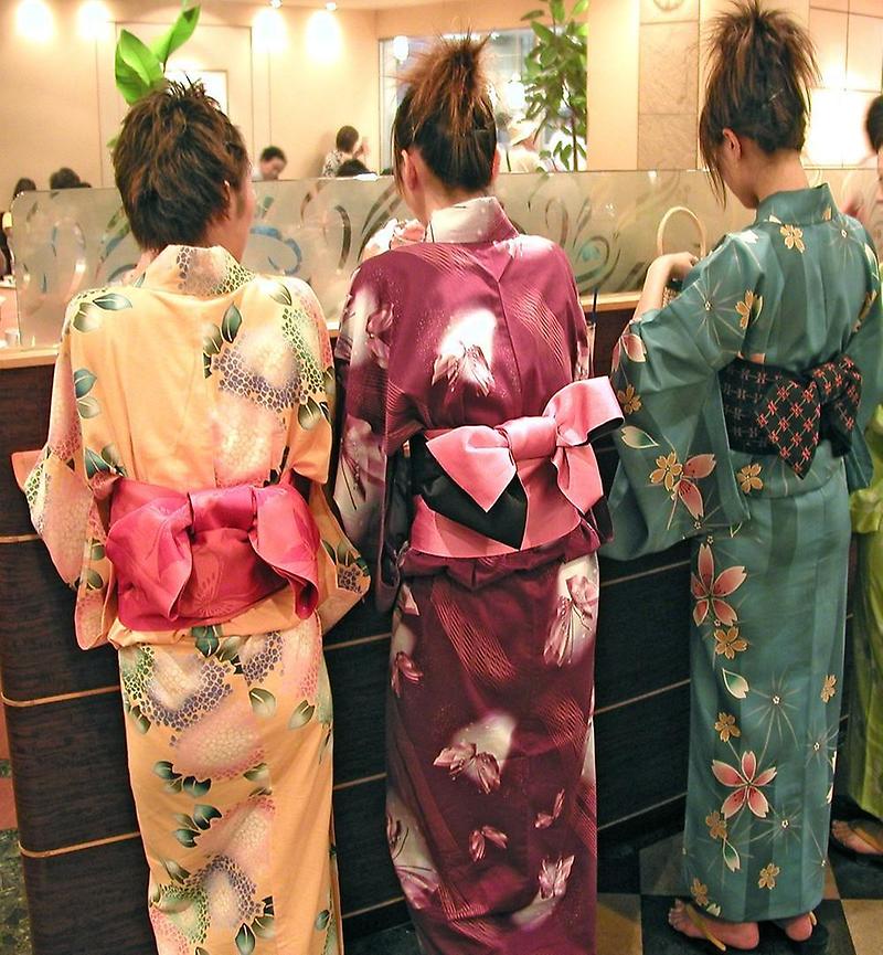 Colorful kimonos