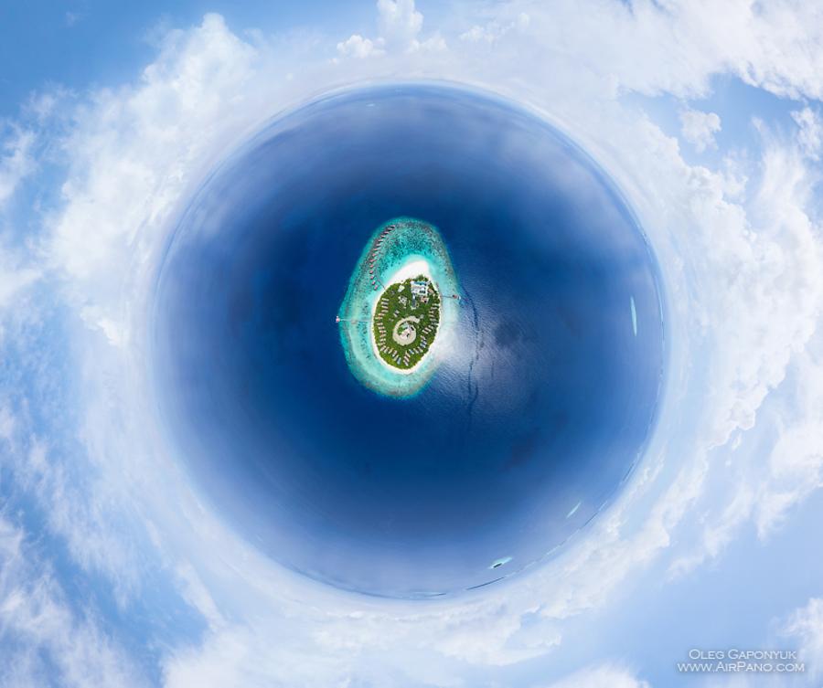 Southern Maldives - Above the Park Hyatt Maldives Hadahaa. Gaafu Alifu Atoll, Hadahaa, North Huvadhoo. Planet