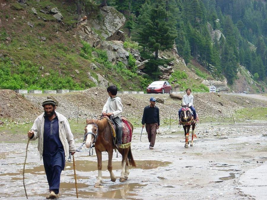 Locals offer horse riding for the tourists