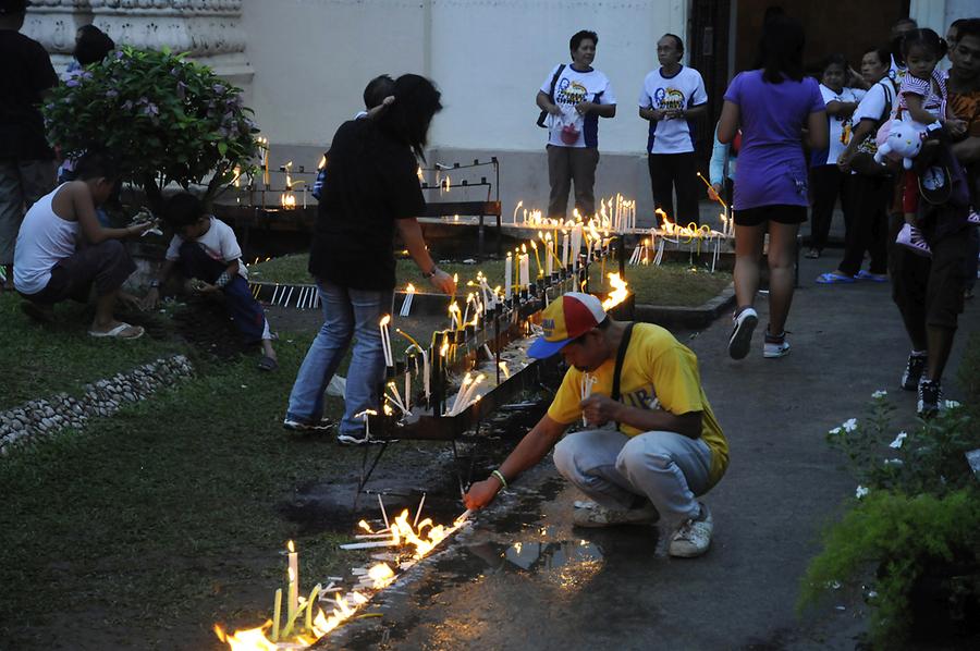 Candles in front of the Kalibo Church