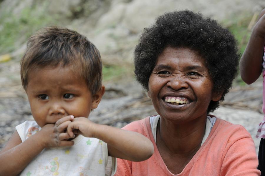 Aeta woman with child
