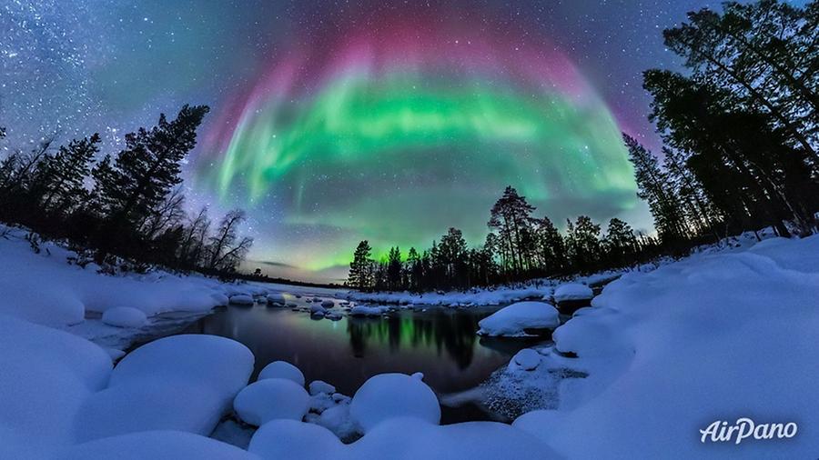 Northern lights on the Kola Peninsula, © AirPano 