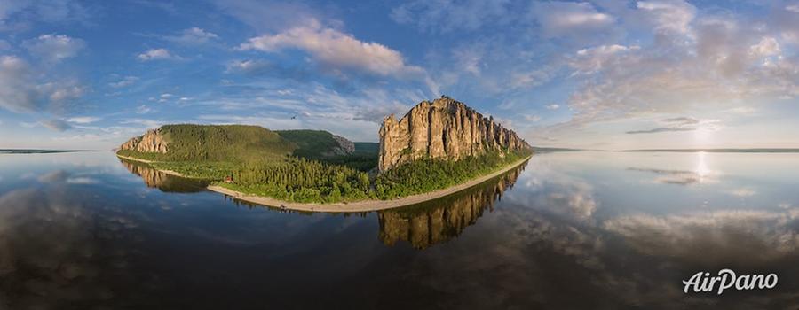 Panoramic view of Lena Pillars national park, © AirPano 