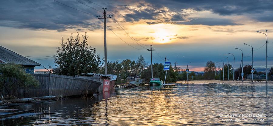 Flooding in Amur River, Russia