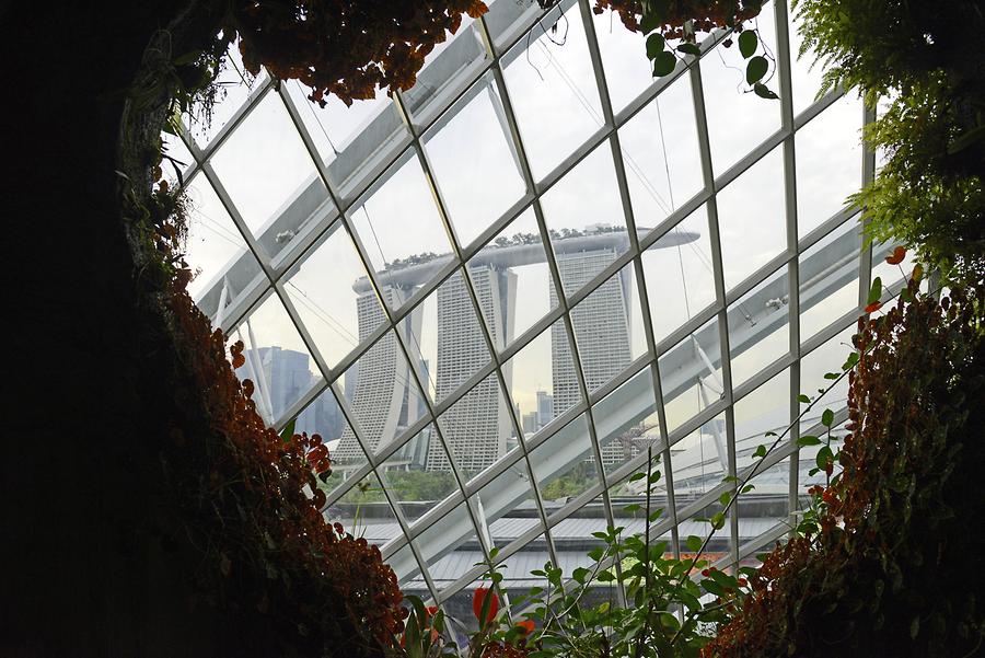 Gardens by the Bay - View to the Marina Bay Sands Hotel