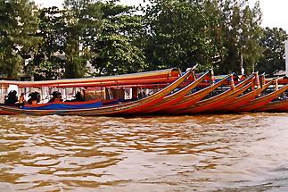 Boats along a Bangkok canal