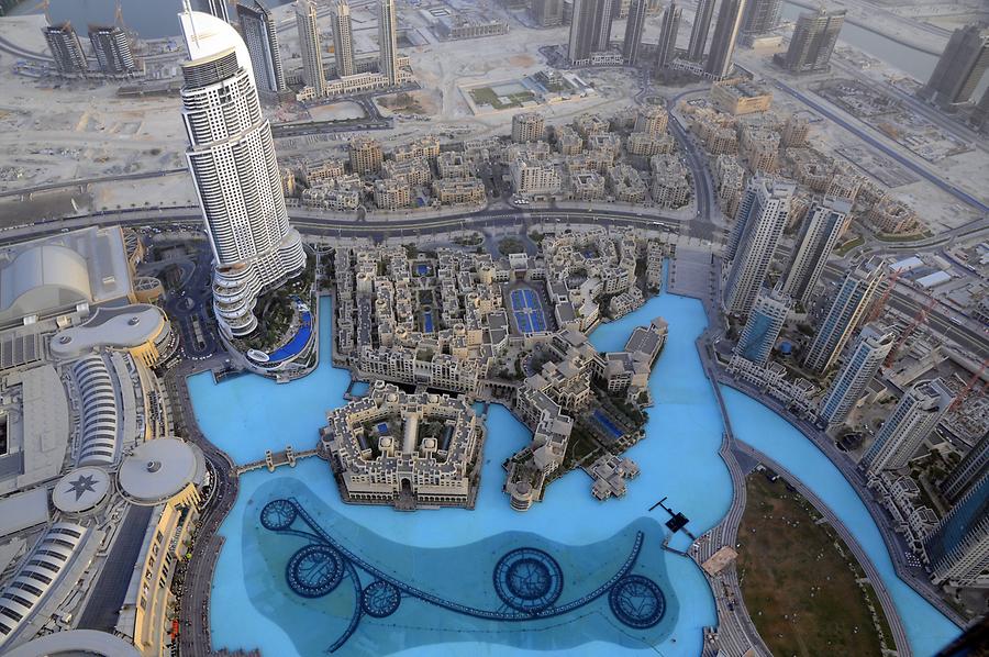 Dubai Fountain Seen from Above